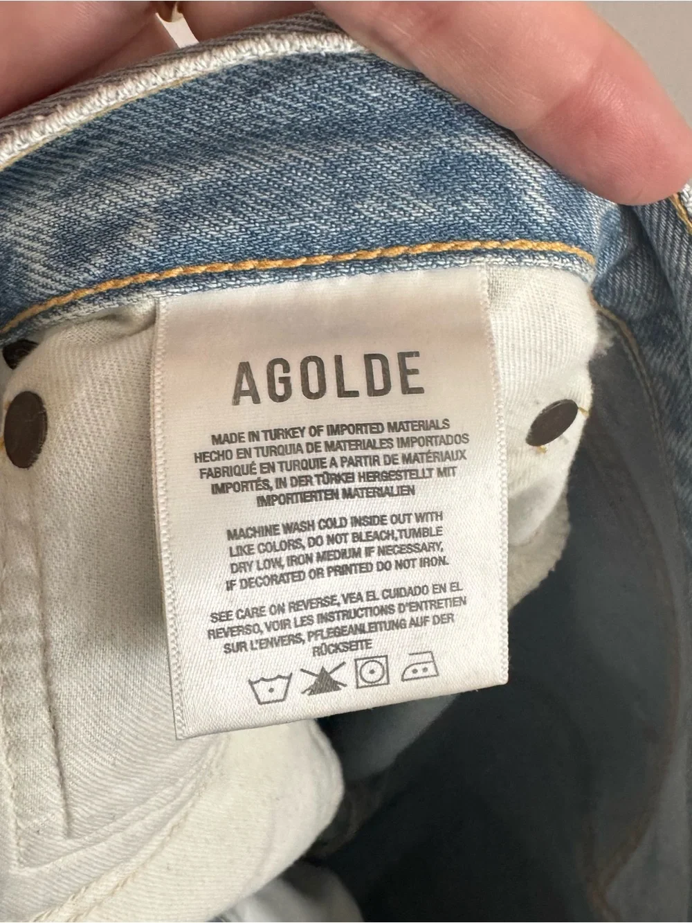 Agolde Jeans 90's Organic Cotton Jeans Size 32 Button Fly Distressed
